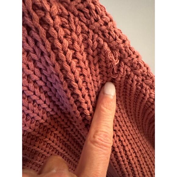 Free People Swim Too Deep Marsala Chunky Knit Sweater - Picture 4 of 5